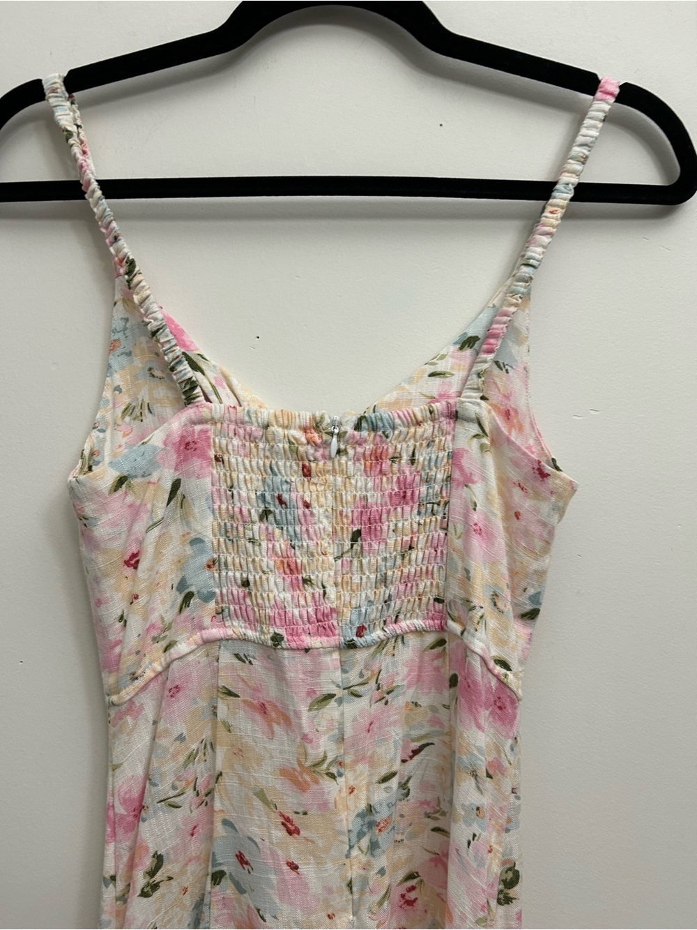 Dex Pastel Floral Twist Front Linen Dress Feminine Fairycore - Picture 4 of 11